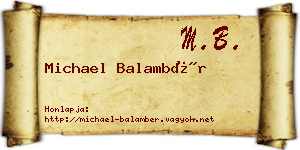 Michael Balambér névjegykártya